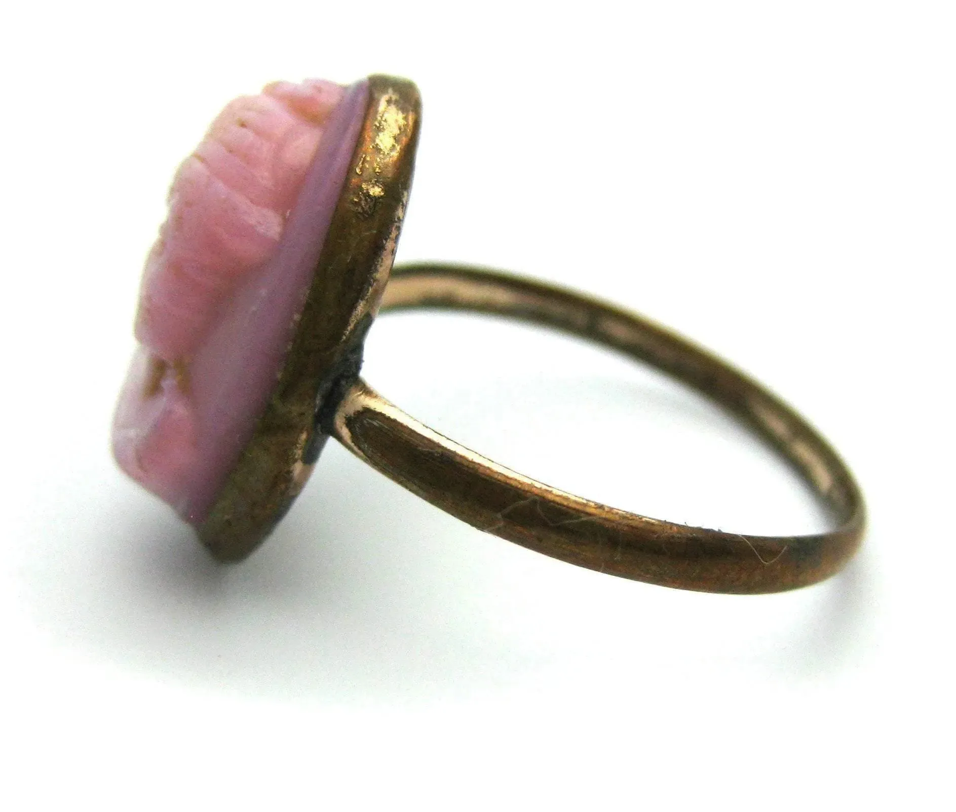 Antique Edwardian 1910 Cameo Pink Ring