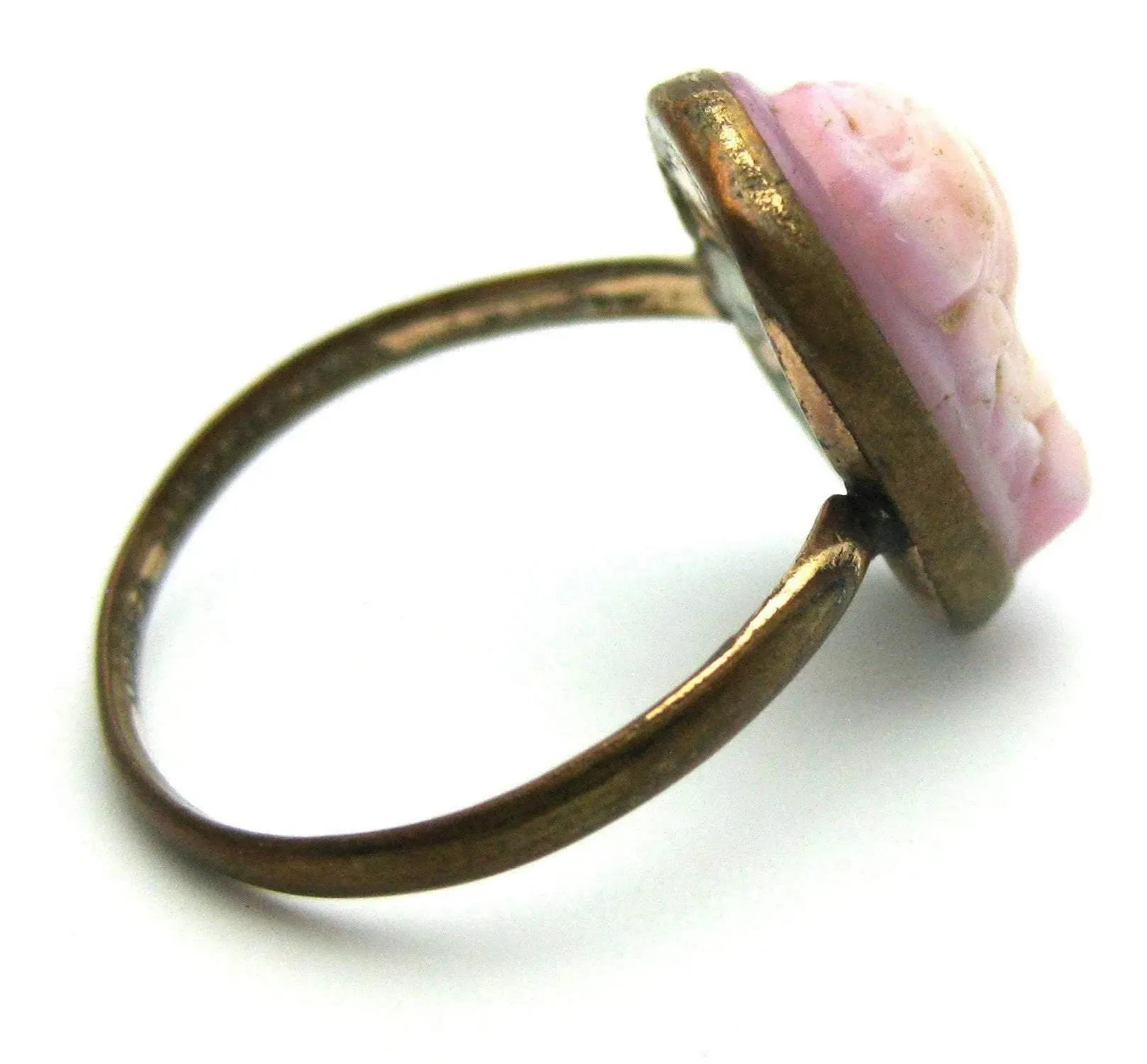 Antique Edwardian 1910 Cameo Pink Ring