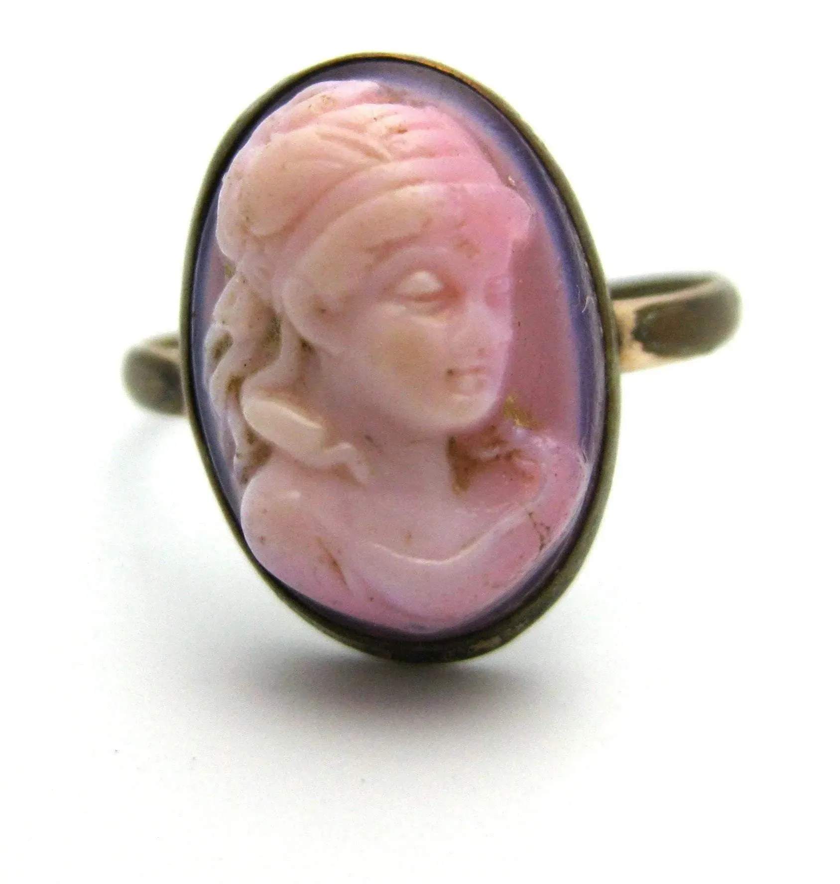 Antique Edwardian 1910 Cameo Pink Ring