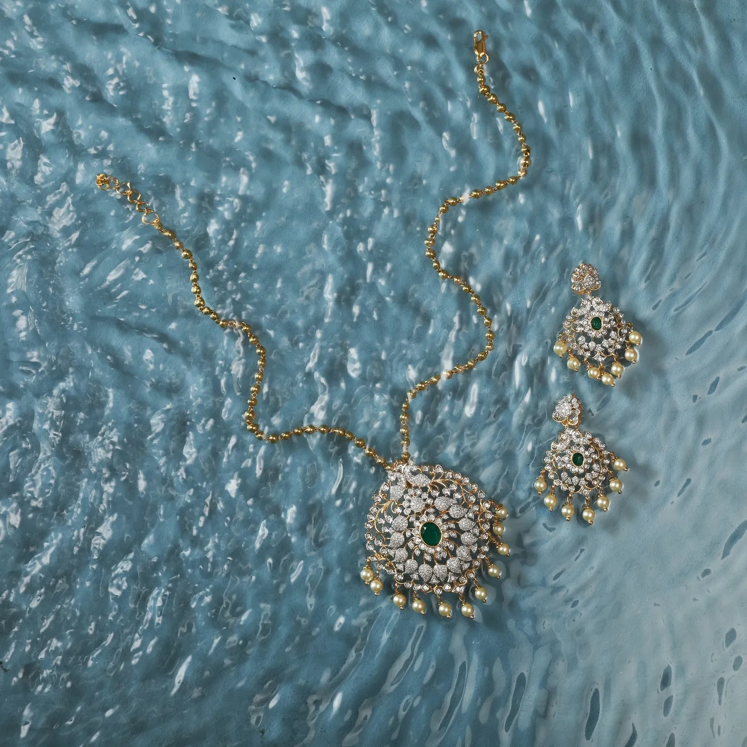 Ayana CZ Silver Pendant Set