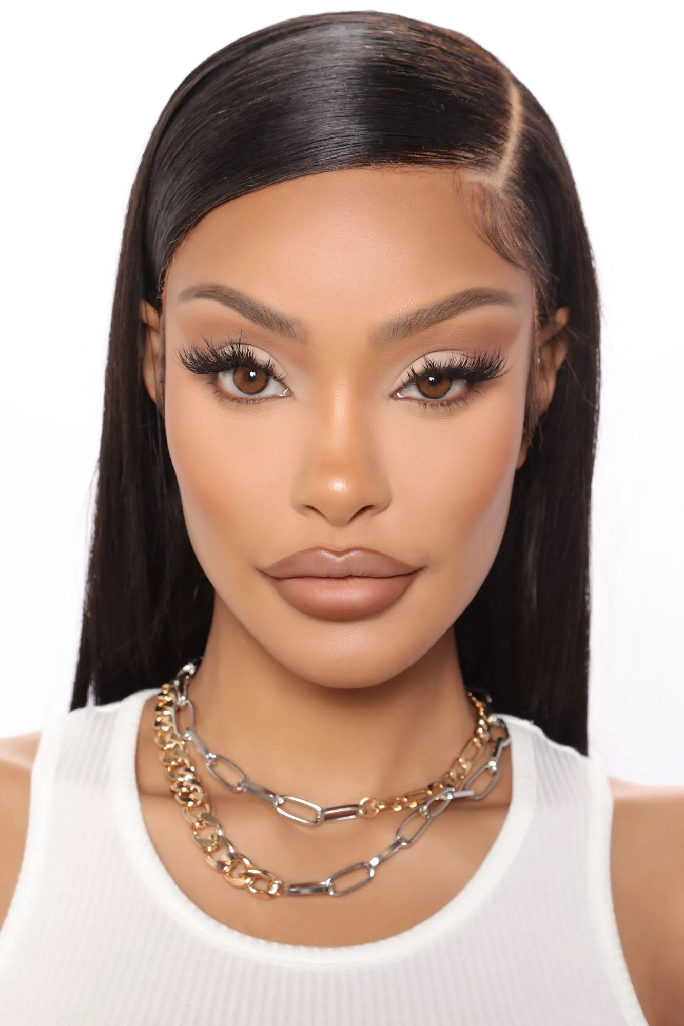 Bad Girl Vibes Layered Chain Necklace - Gold/combo