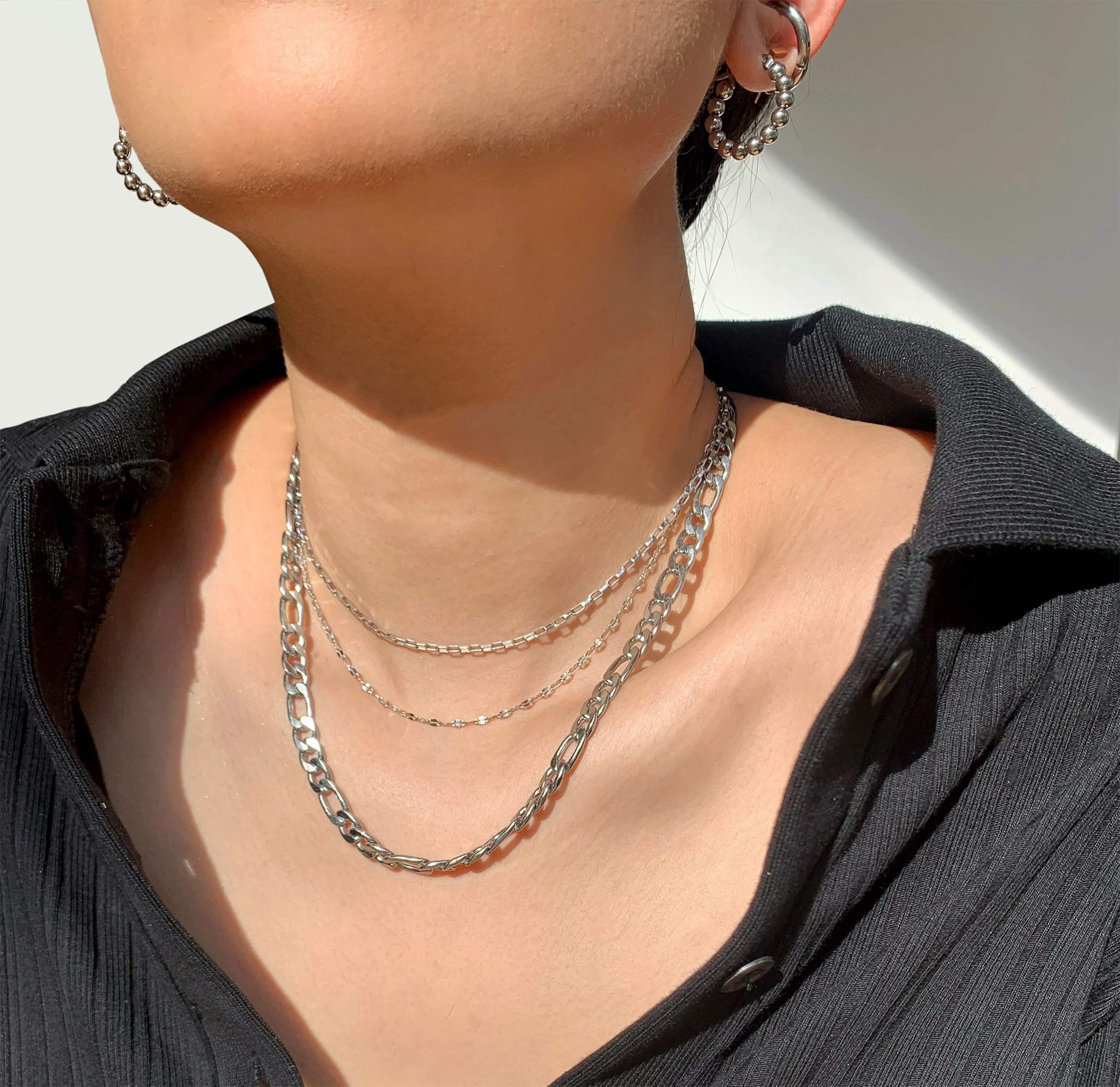 BLAKE SILVER BOX CHAIN NECKLACE
