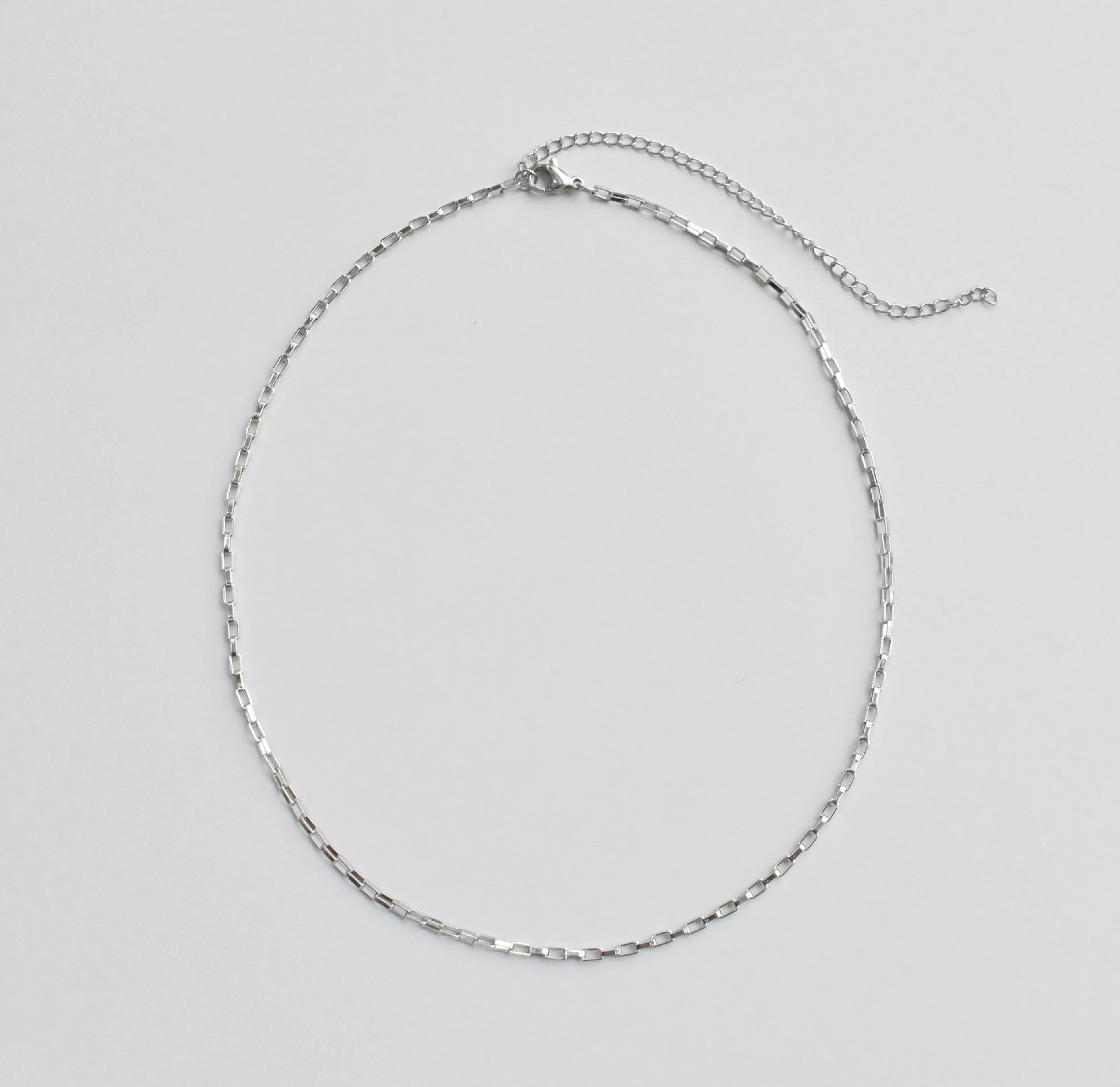 BLAKE SILVER BOX CHAIN NECKLACE