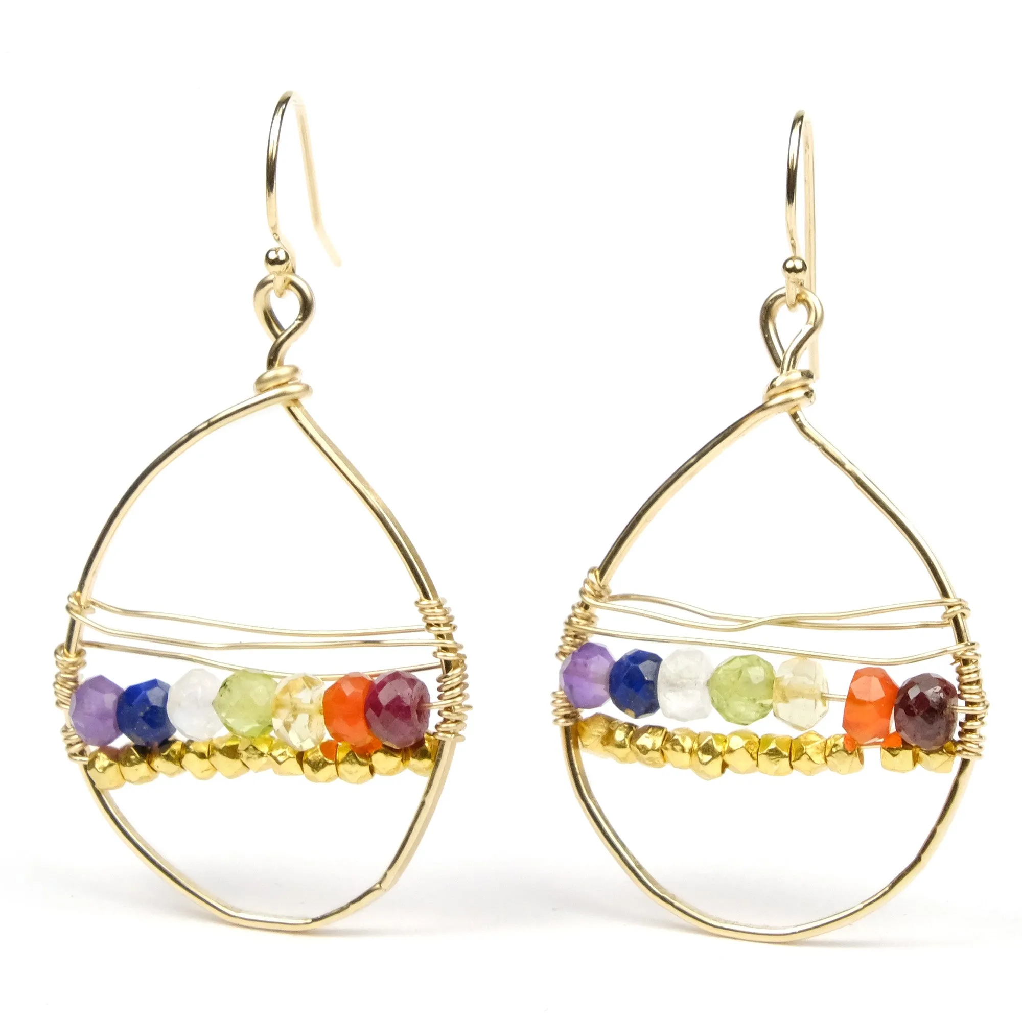 Chakra Earrings with Gold Filled French Ear Wires