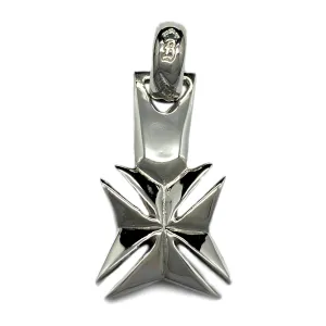 Custom Rhodium Plated Vintage Maltese Cross (medium)