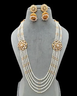 Designer Royal Kundan Beads Long Necklace with Earrings (D752)