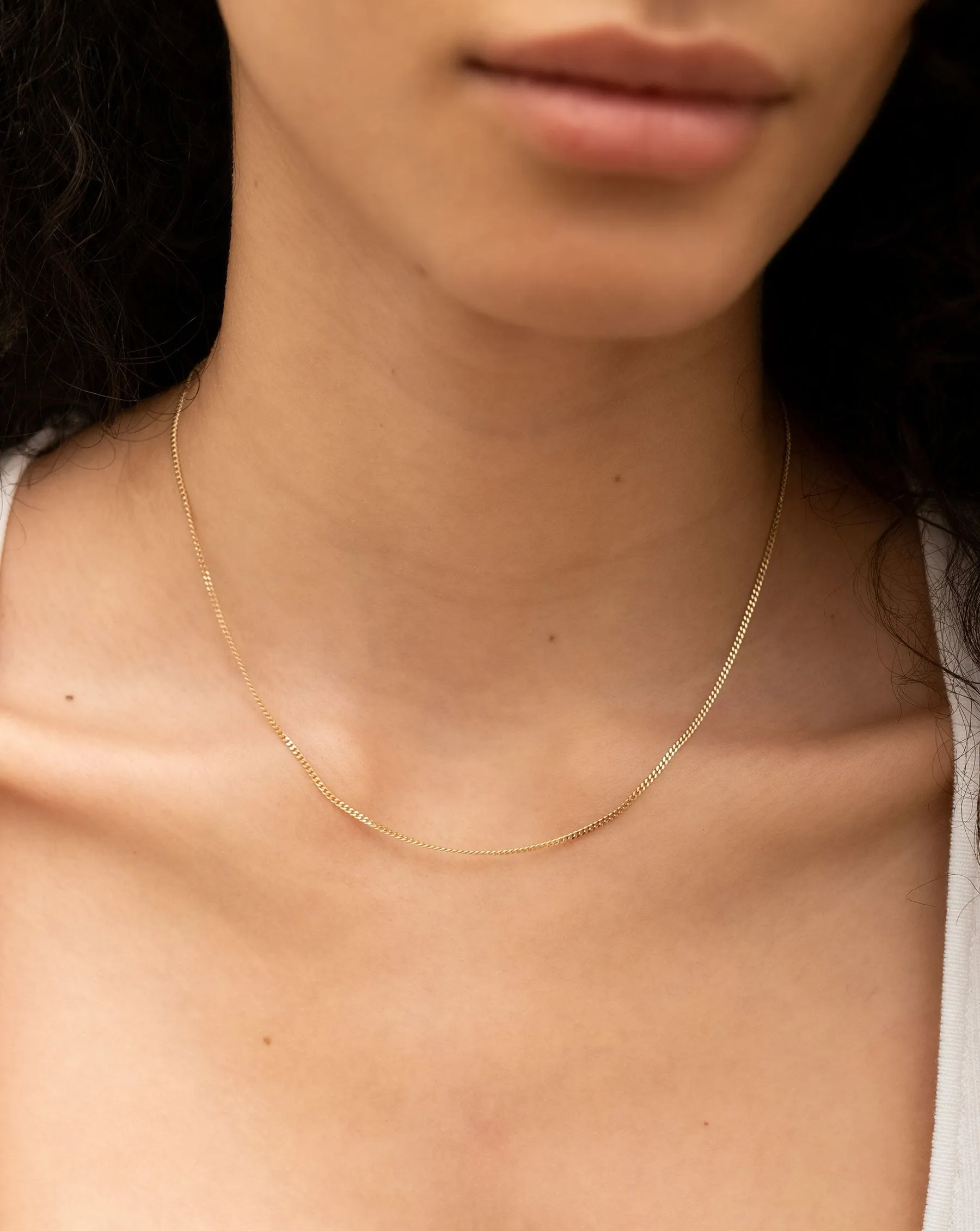 Diamond Cut Curb Chain Necklace