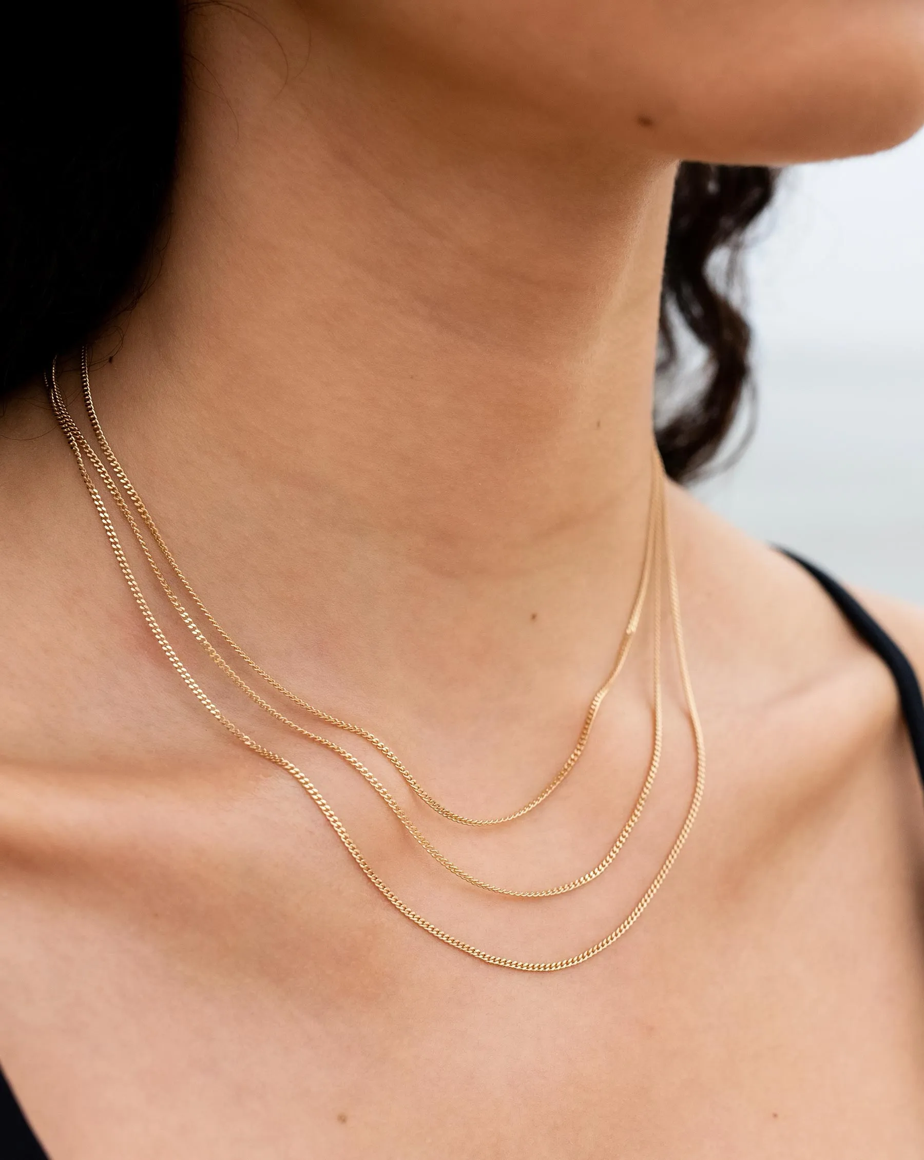 Diamond Cut Curb Chain Necklace