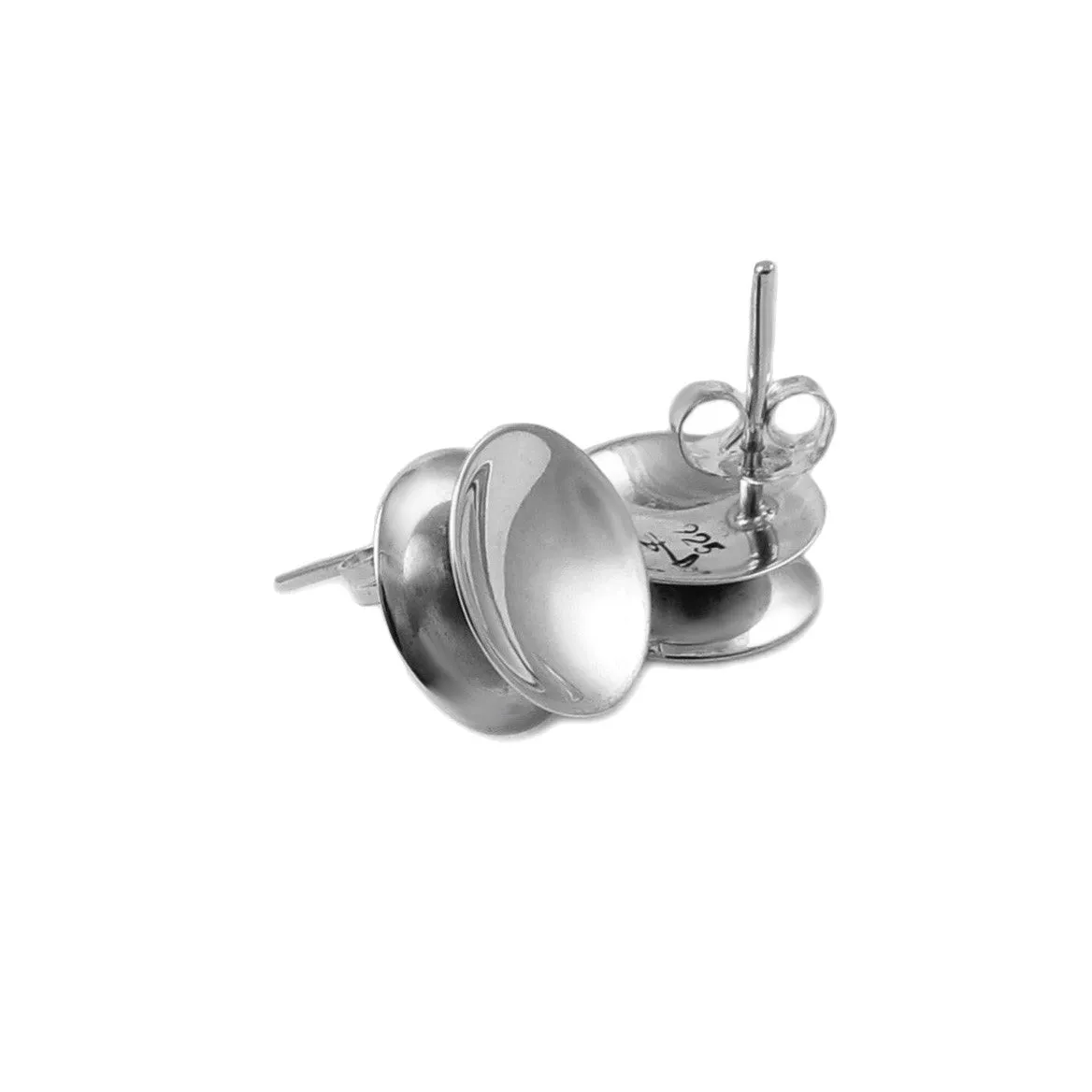 Double Circle 925 Sterling Silver Stud Earrings Gift Boxed