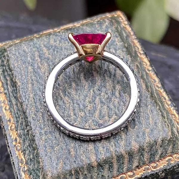 Estate Pink Tourmaline & Diamond Ring