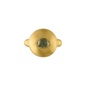 Green Sapphire Bulla Dome Ring