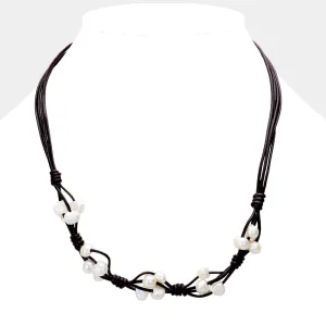 iLLASPARKZ Freshwater Pearl Faux Leather Necklace