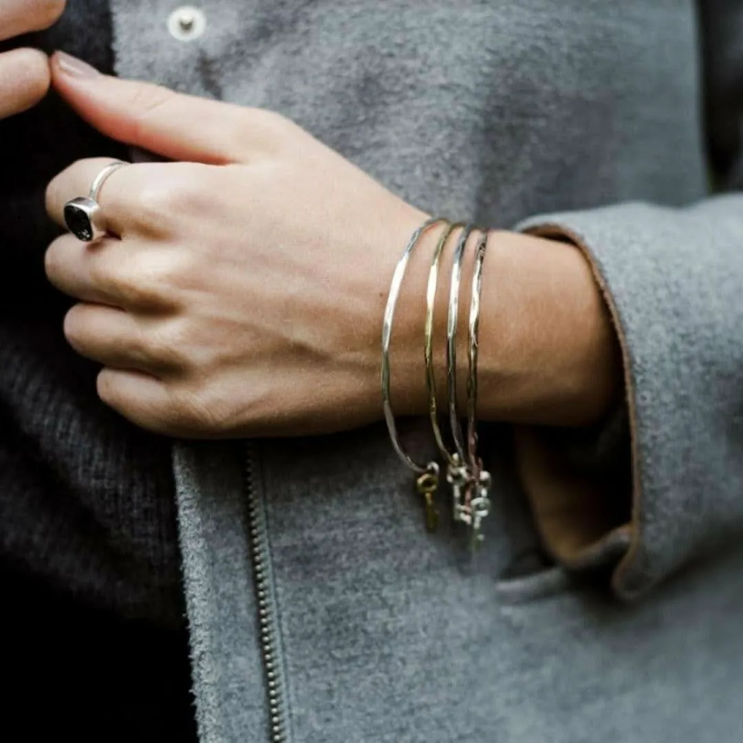 Key Bangle - Silver | Rose Gold