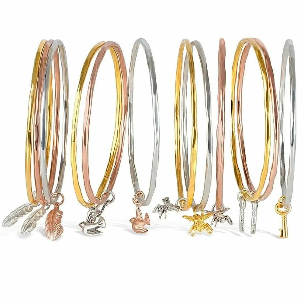 Key Bangle - Silver | Rose Gold