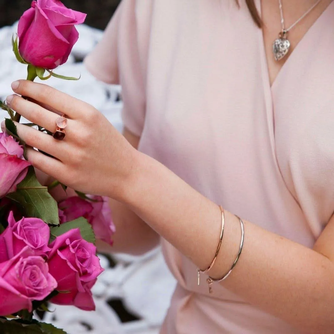 Key Bangle - Silver | Rose Gold