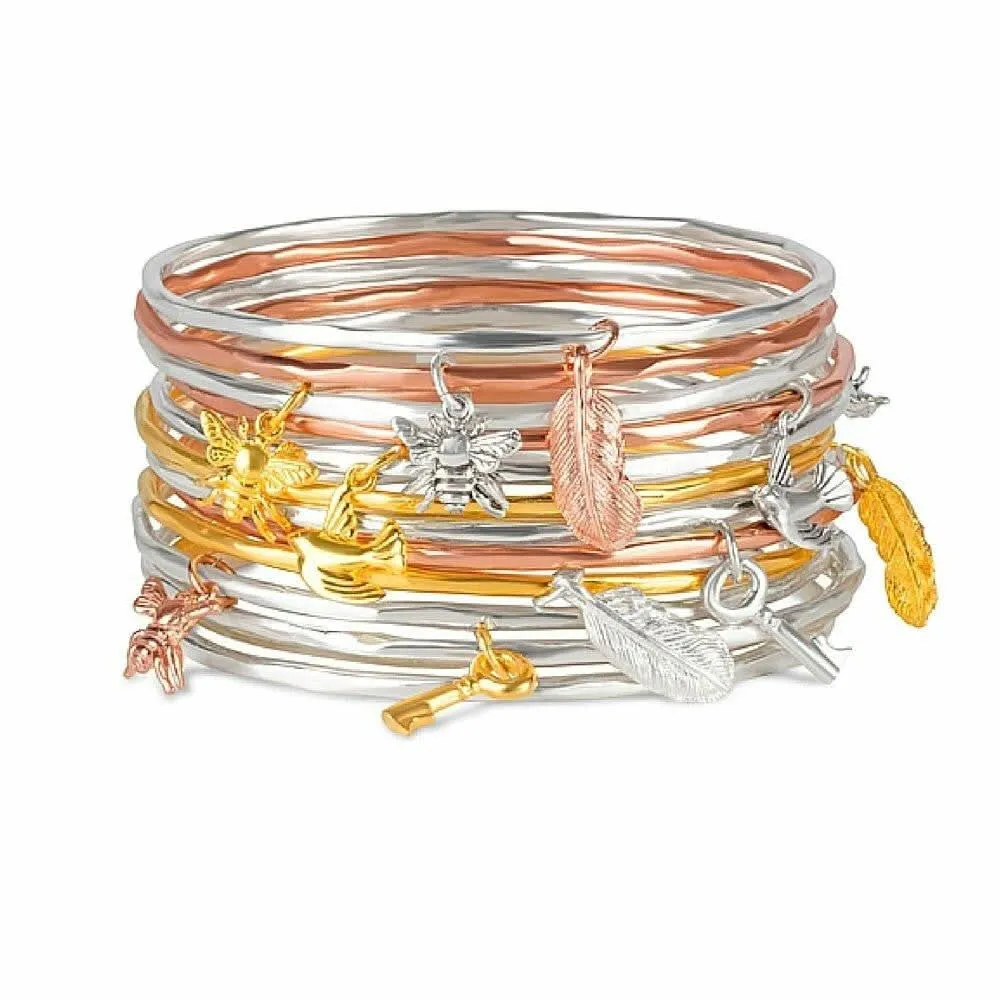 Key Bangle - Silver | Rose Gold