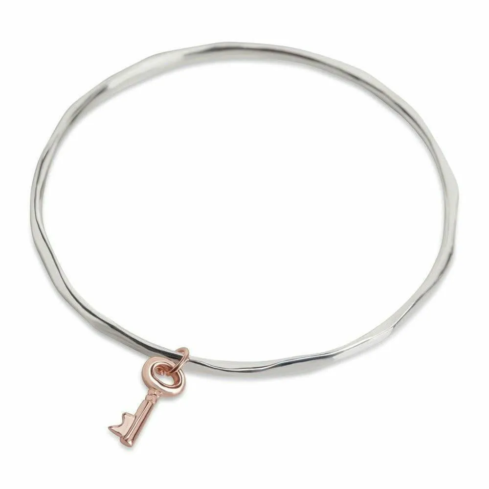 Key Bangle - Silver | Rose Gold