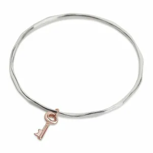 Key Bangle - Silver | Rose Gold