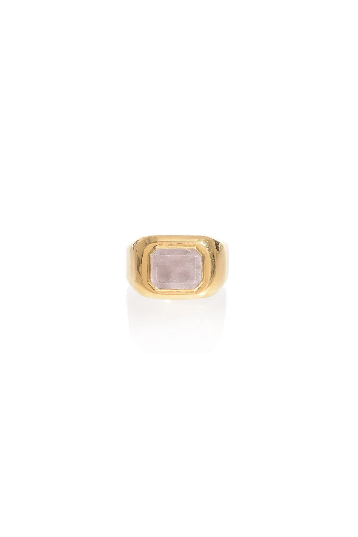 Large Ring in 18K Rose Gold & Rose Quartz Stone