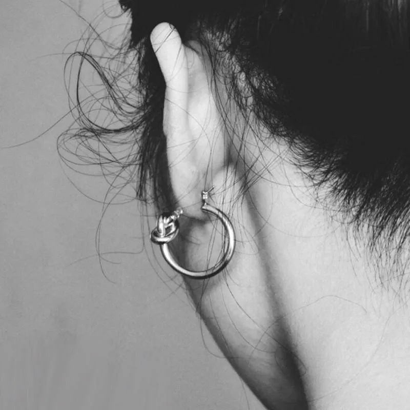 Minimalist Knot Hoop Earrings