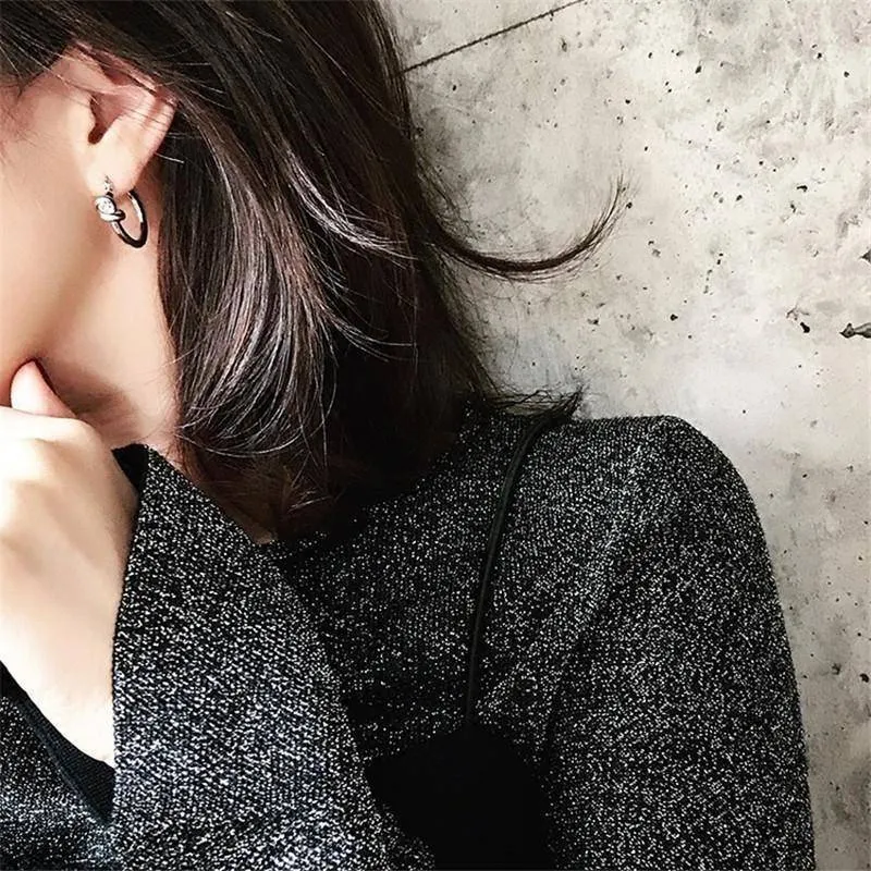 Minimalist Knot Hoop Earrings