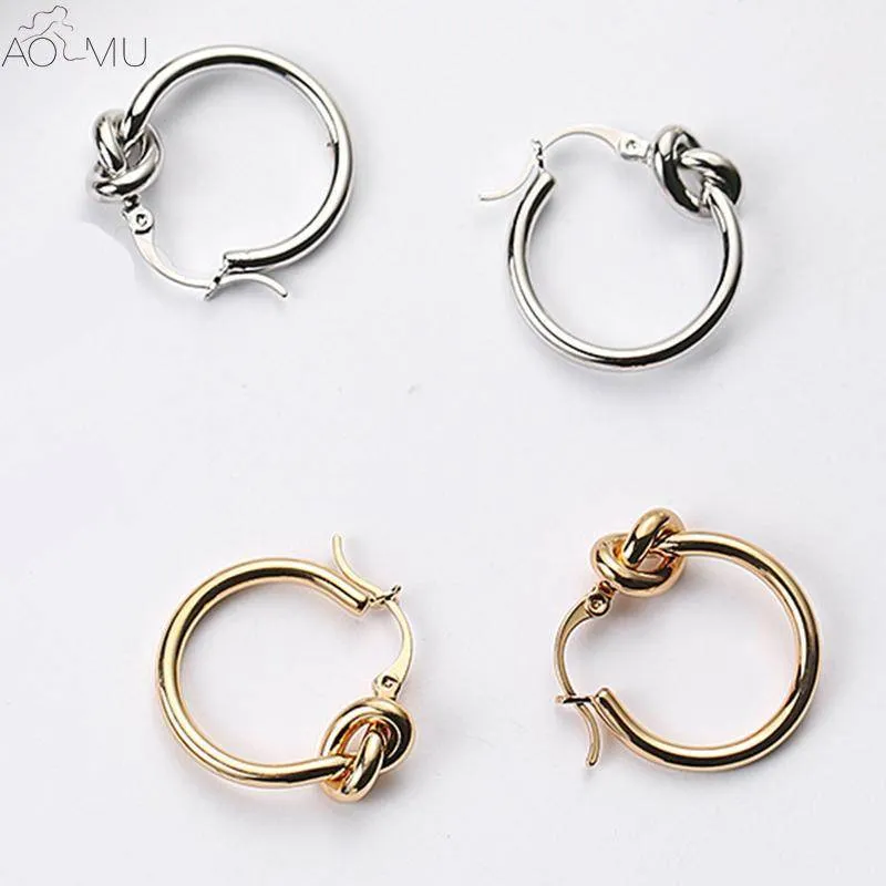 Minimalist Knot Hoop Earrings