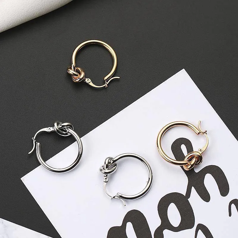 Minimalist Knot Hoop Earrings