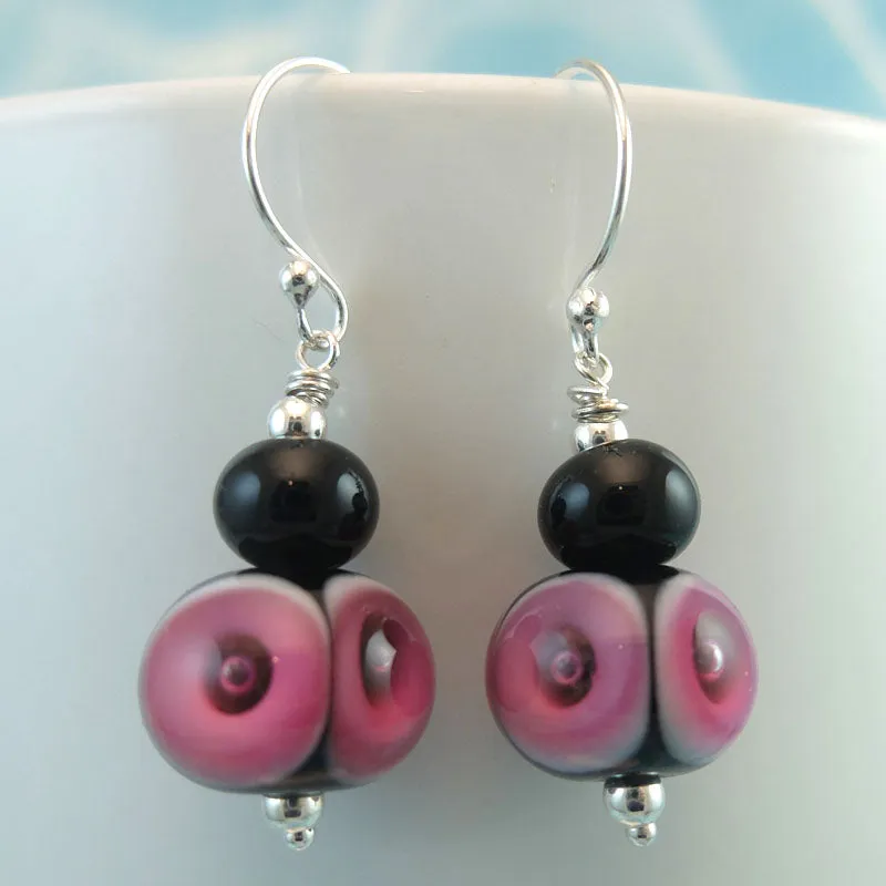 ruby bubble earrings