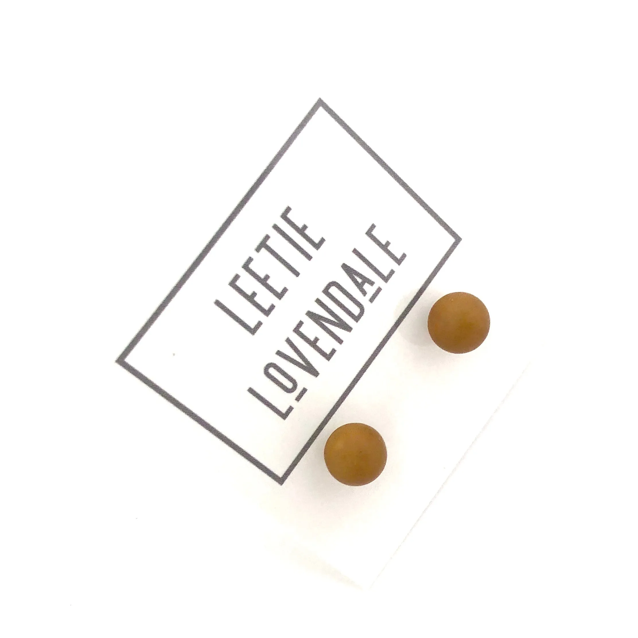 Terracotta Lucite Mini Ball Stud Earrings