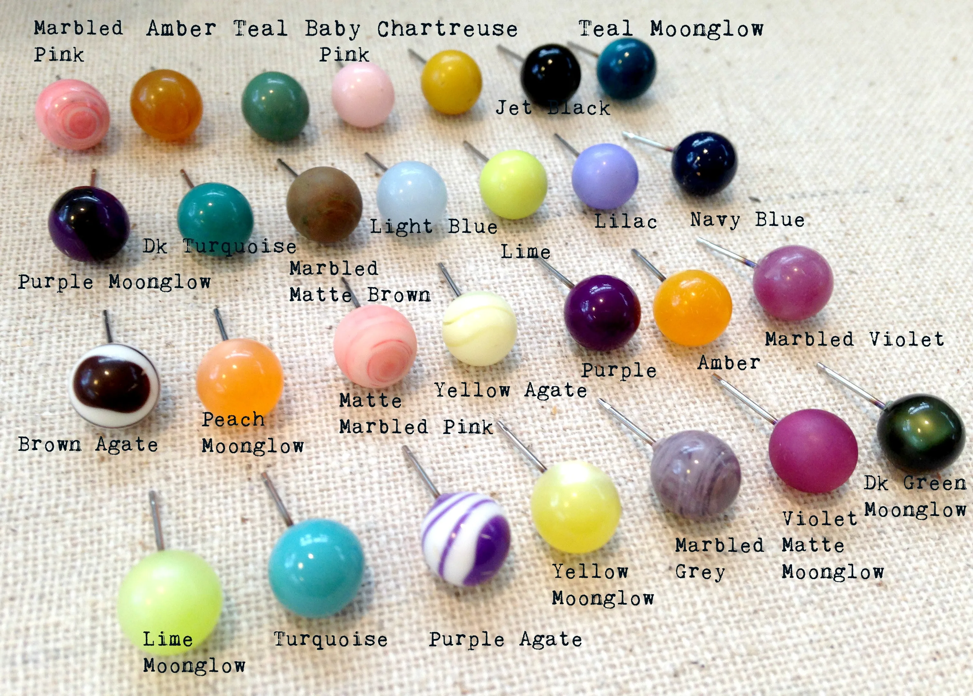 Terracotta Lucite Mini Ball Stud Earrings