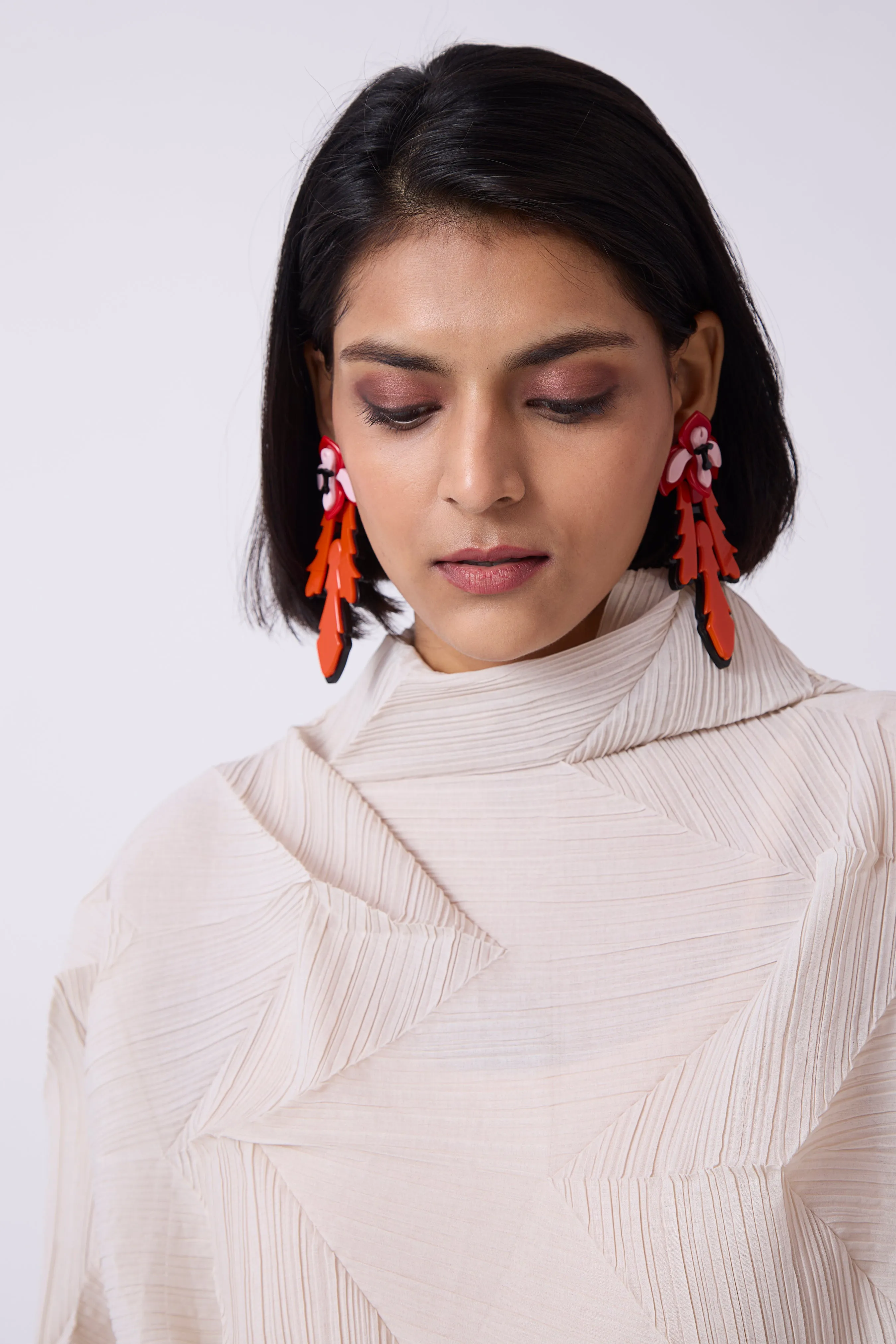 Viola Earrings - Red Orange