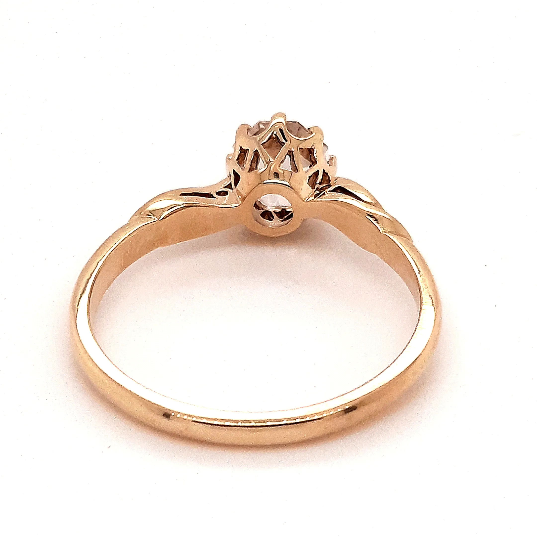 Yellow Gold Cubic Zirconia Solitaire Ring