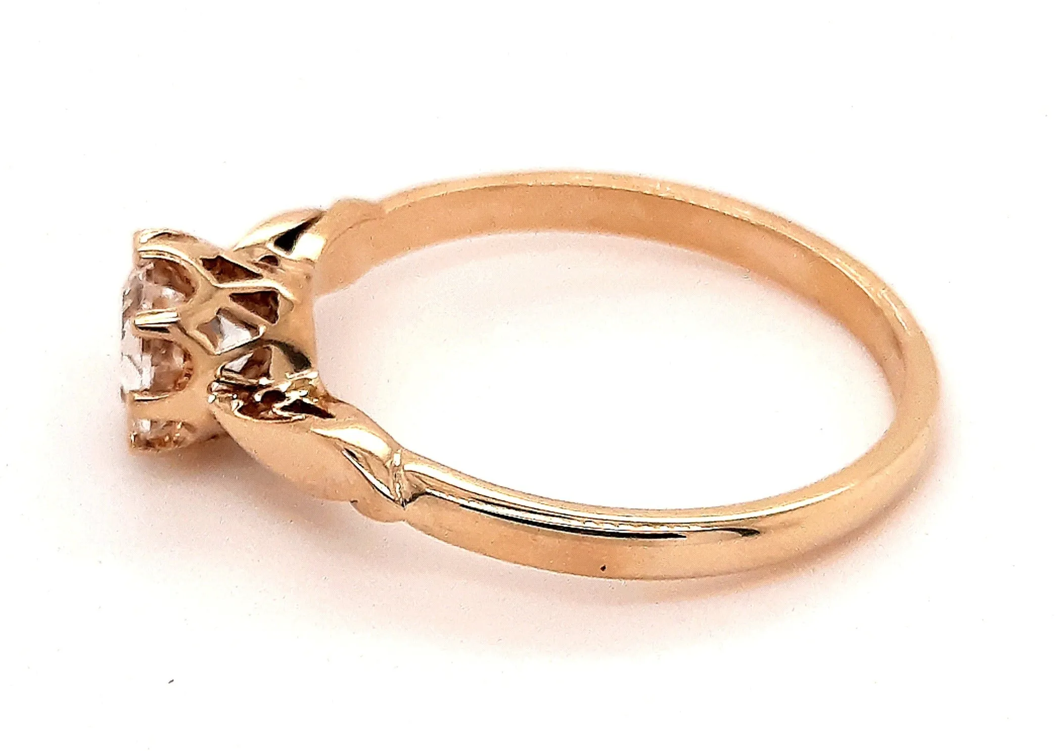 Yellow Gold Cubic Zirconia Solitaire Ring