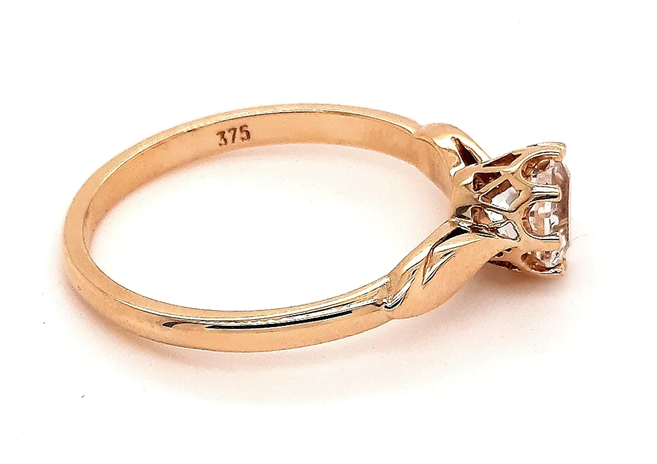 Yellow Gold Cubic Zirconia Solitaire Ring