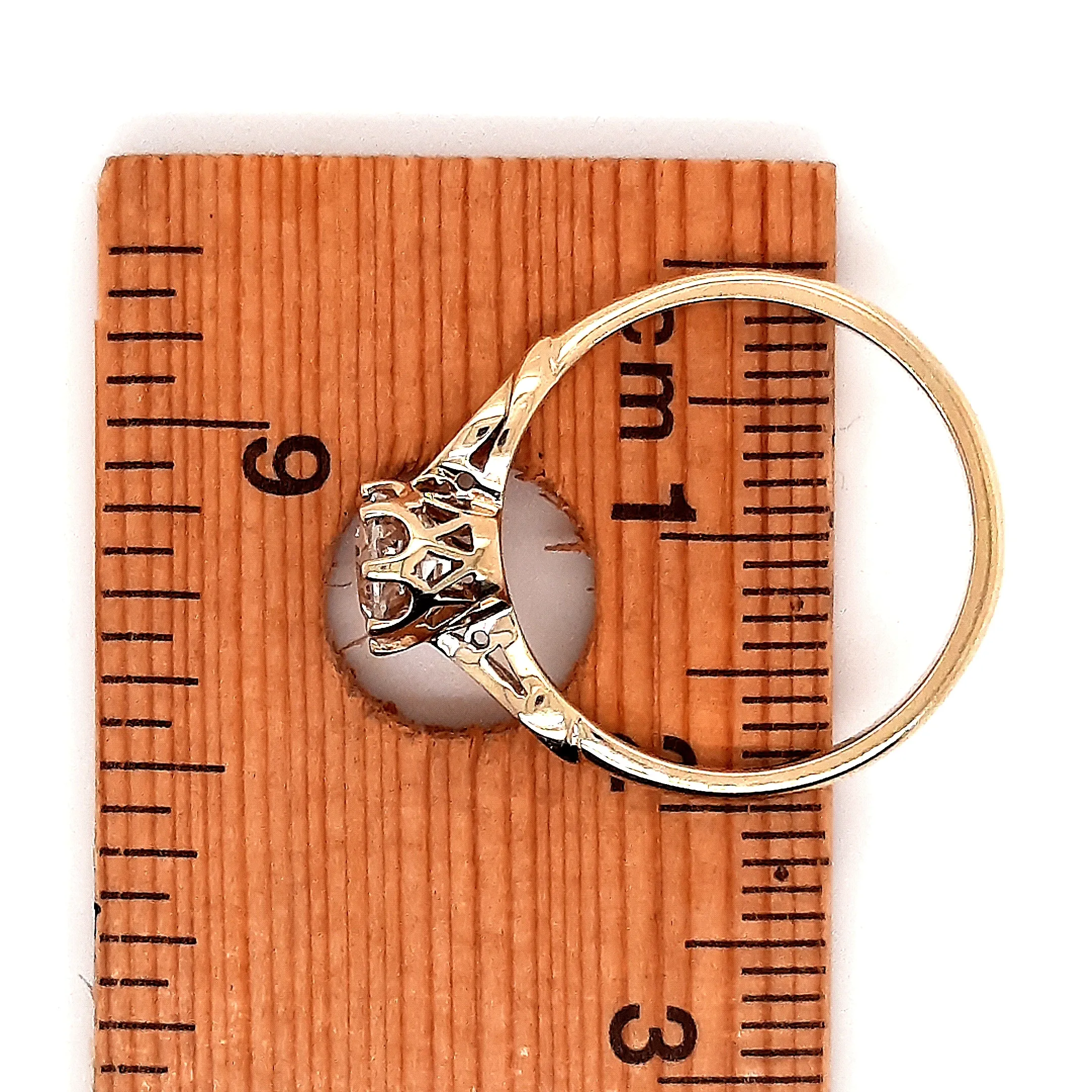 Yellow Gold Cubic Zirconia Solitaire Ring