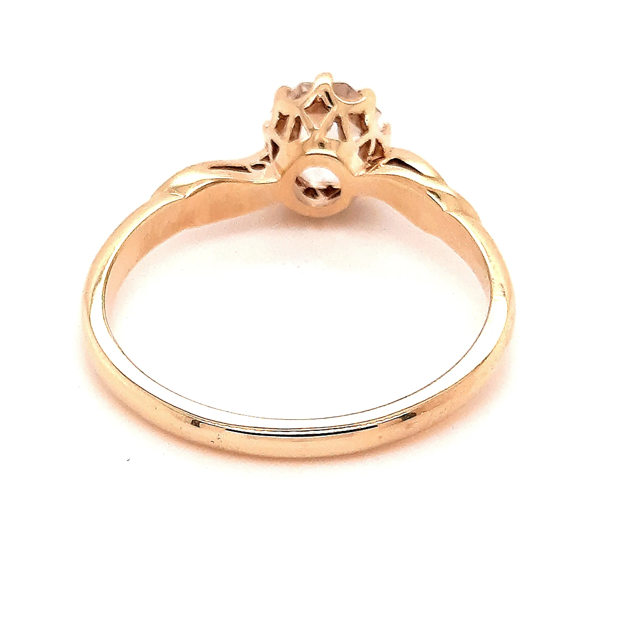 Yellow Gold Cubic Zirconia Solitaire Ring