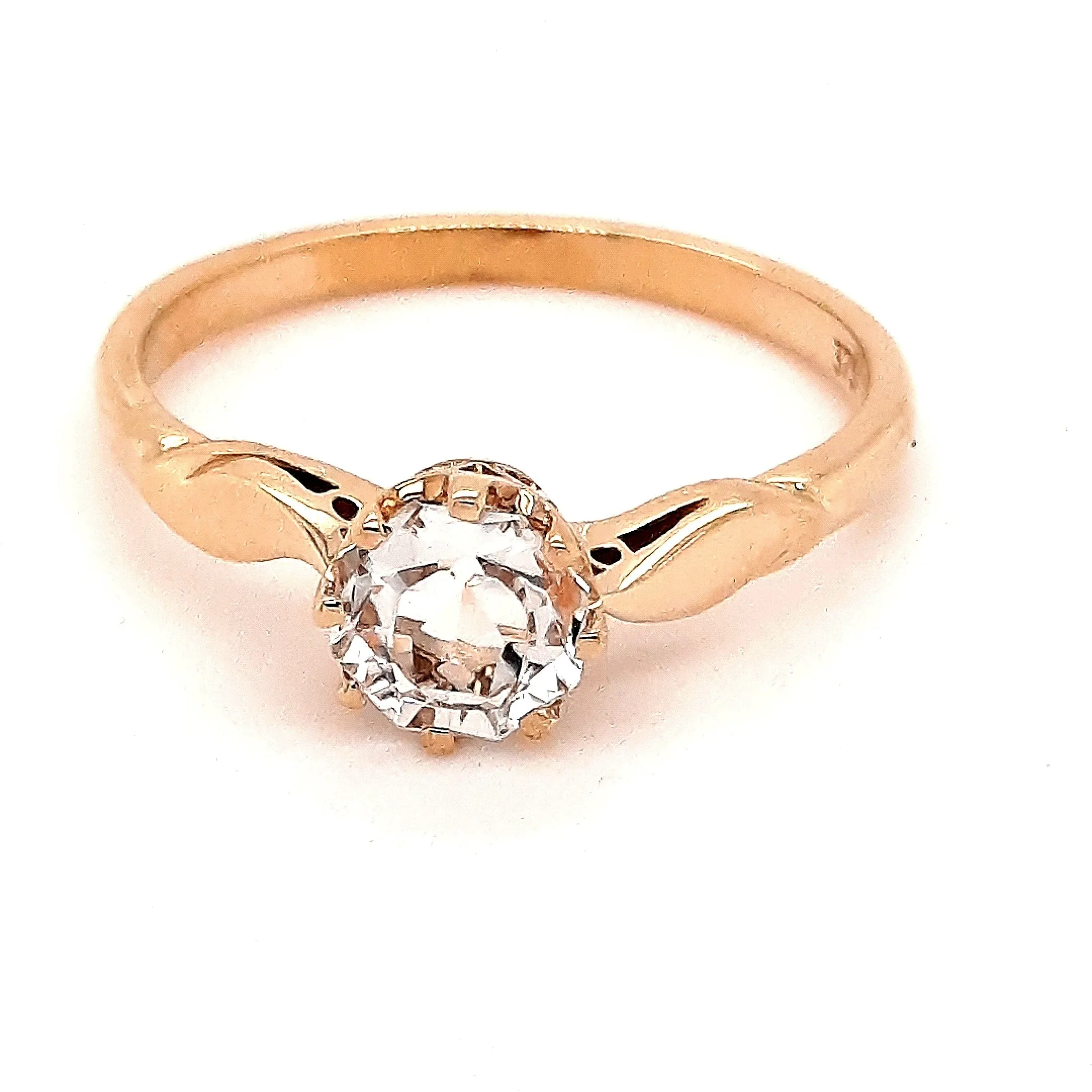 Yellow Gold Cubic Zirconia Solitaire Ring